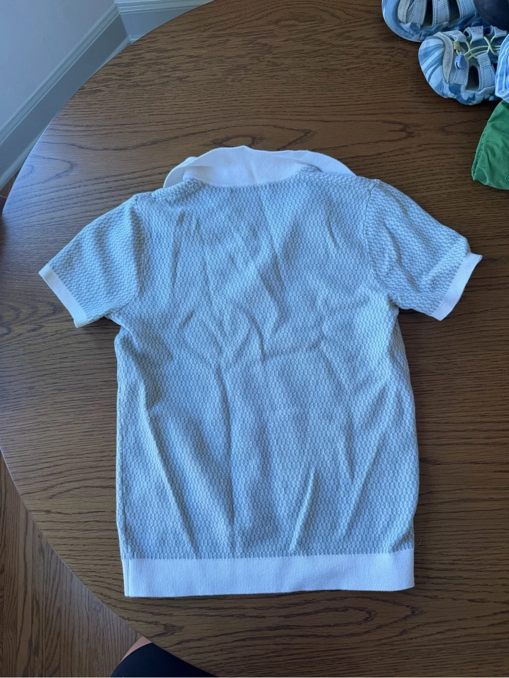 next Light Gray Polo with White Trim